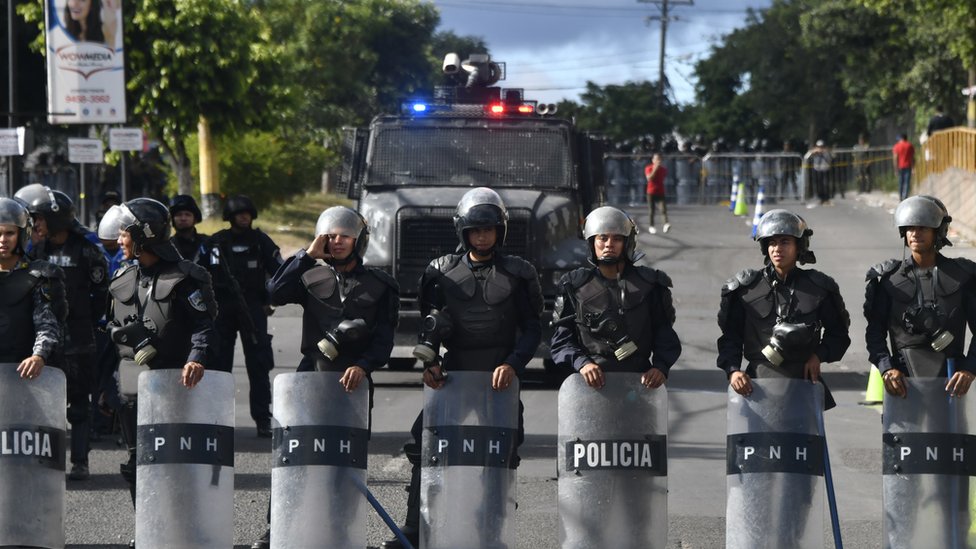 Policía Militar de Honduras en Tegucigalpa.
