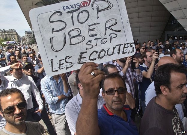 Протесты против Uber во Франции