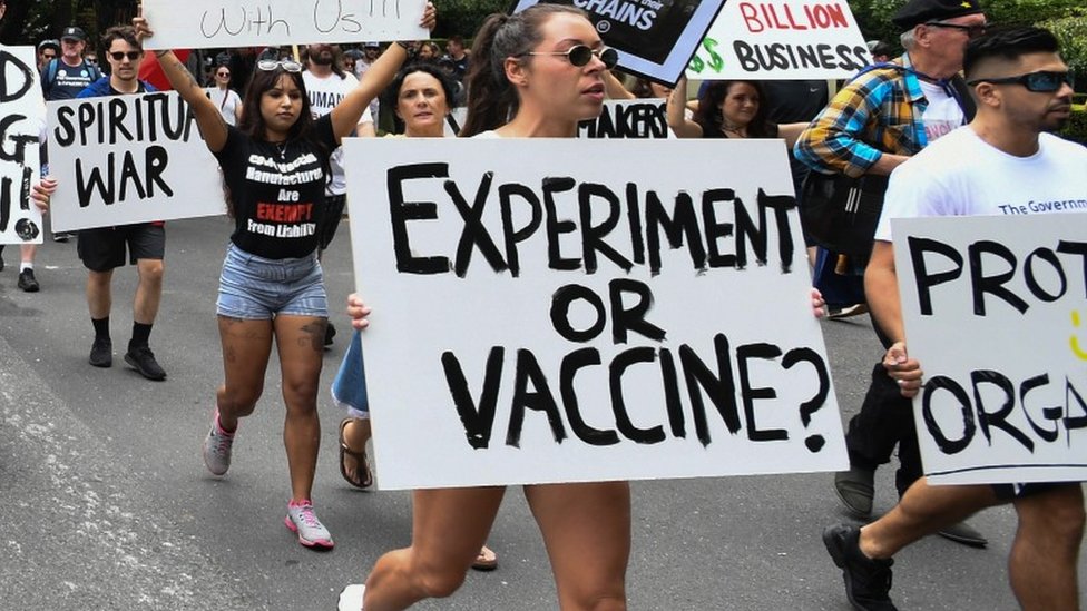 Covid Anti Vaccination Protests Held In Australia Ahead Of Rollout Bbc News