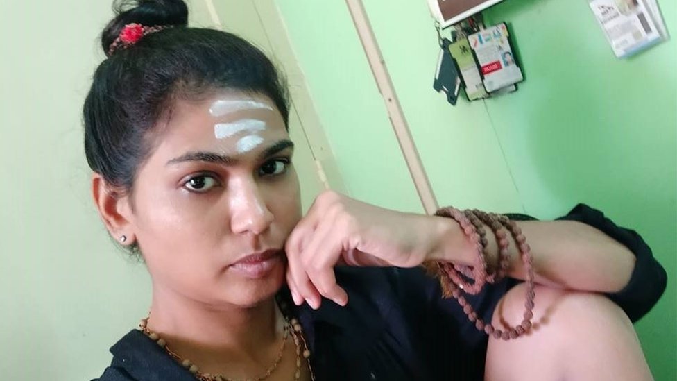 Sabarimala: India activist held for 'explicit' thigh photo
