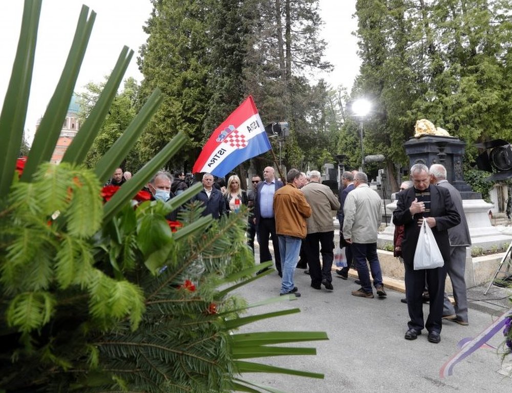 People attend a memorial event in Zagreb, Croatia. Photo: 16 May 2020