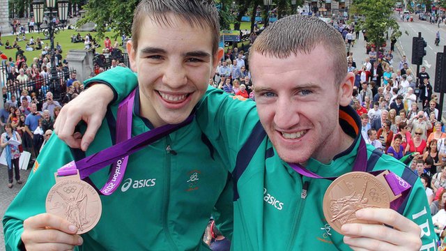 Michael Conlan and Paddy Barnes with their Olympic bronze medals in 2012