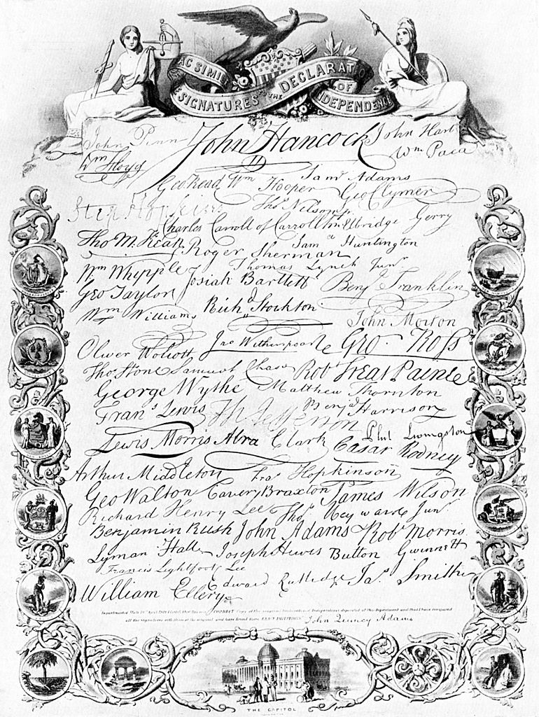 Firmas en la Declaración de Independencia de EE.UU.