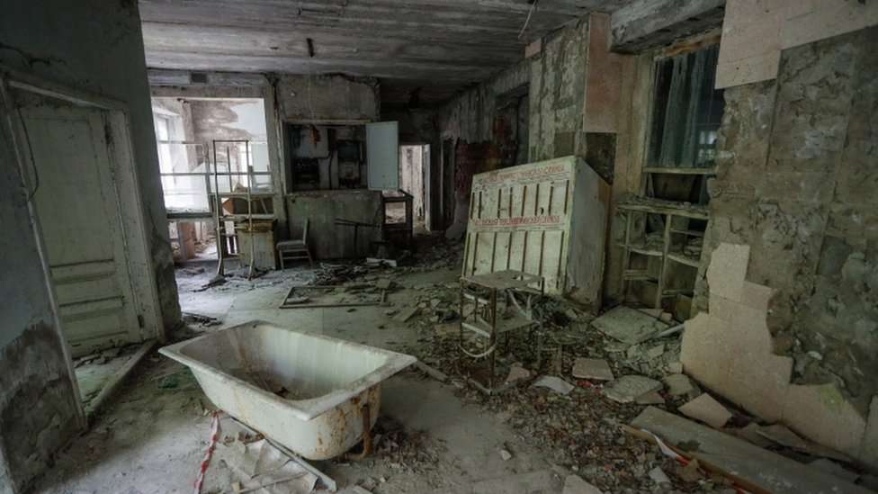 Una habitación abandonada de Prípiat.