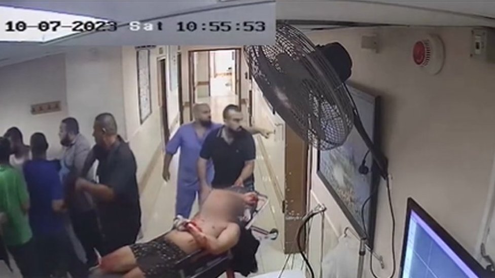 Israel says CCTV footage shows hostages were taken to Gaza hospital - BBC  News