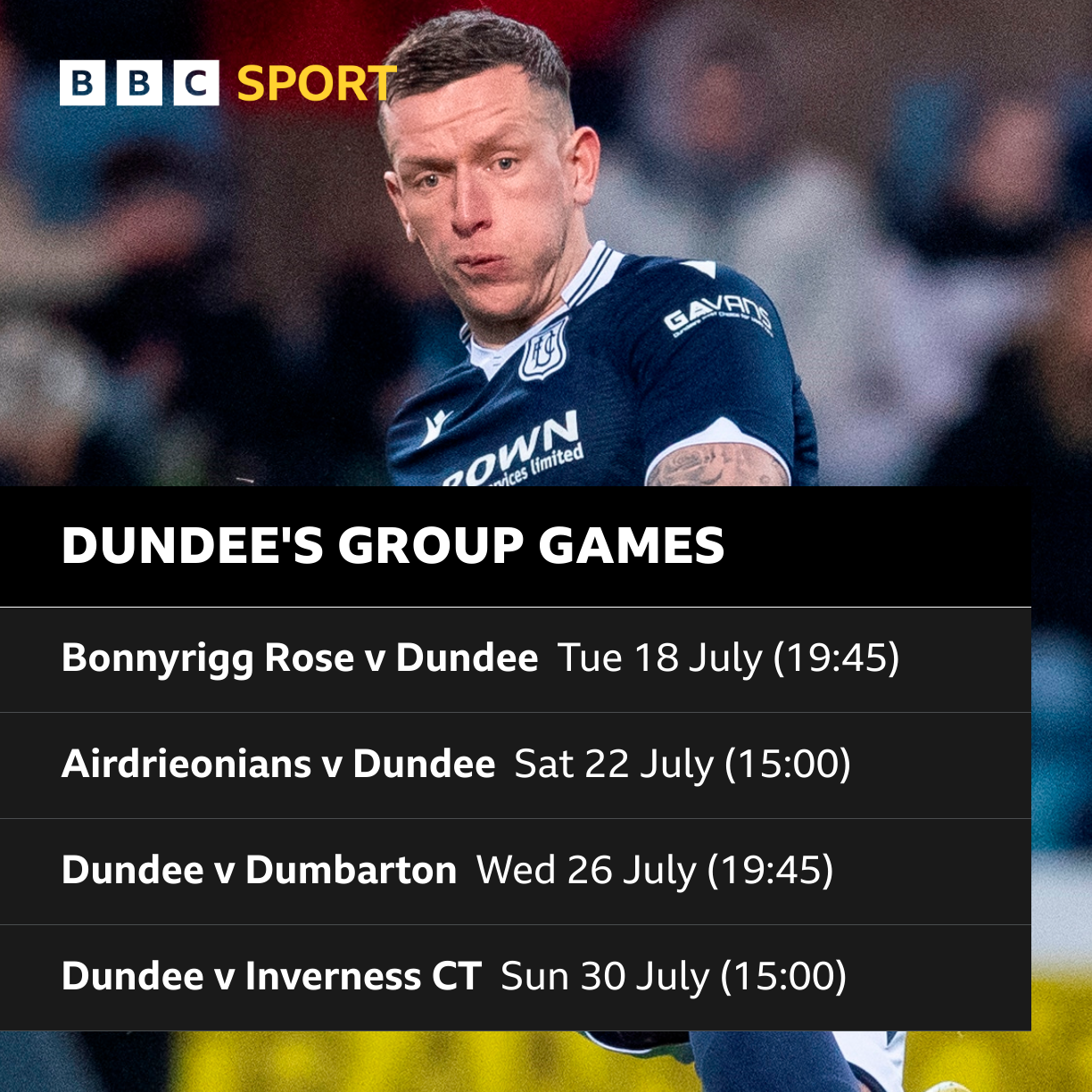 Dundee tie chosen for TV as Viaplay Cup fixtures confirmed