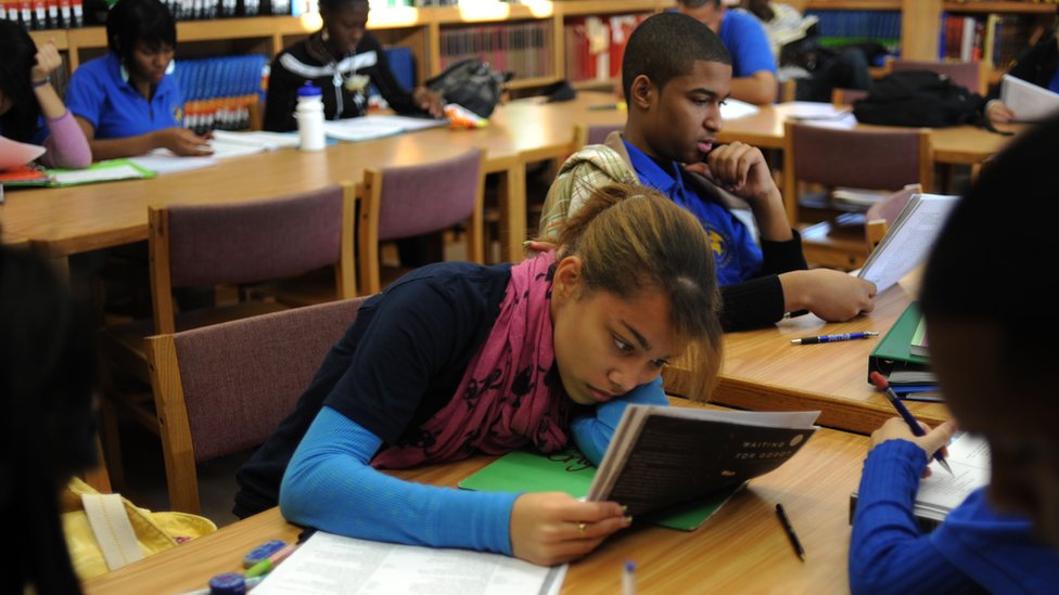 Estudiantes en una escuela del Bronx.