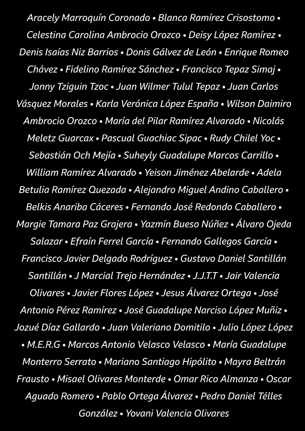 nombres de las víctimas de San Antonio, Texas.