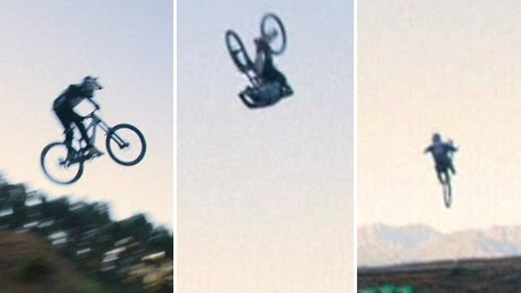 Mountain biker Bienvenido Aguado lands record 100ft front flip