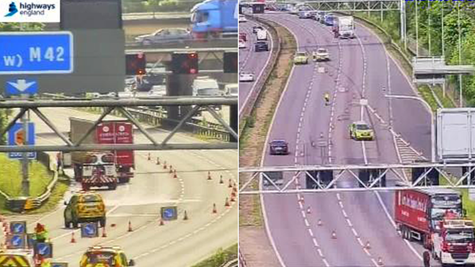 Oil spill causes long delays on M42 motorway BBC News