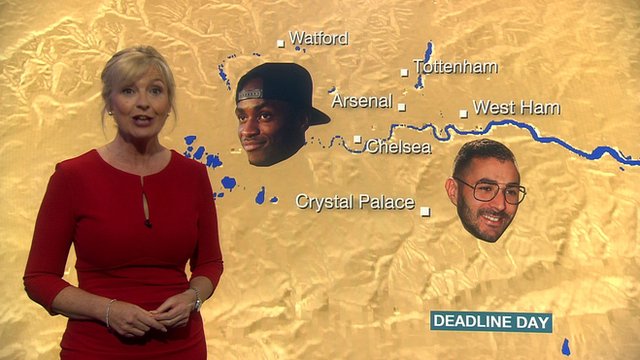 Carol Kirkwood's transfer deadline day forecast