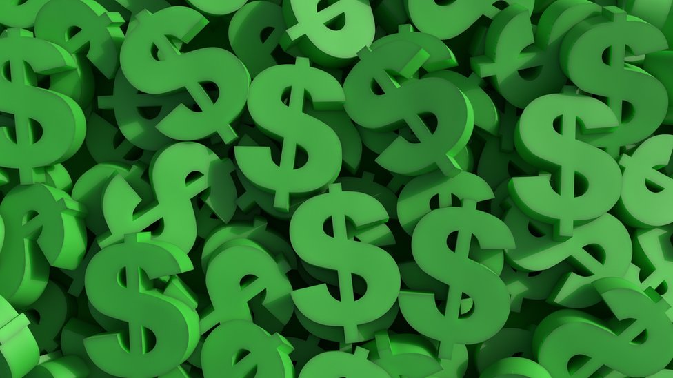 Signos de dólar de color verde