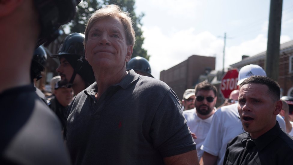 David Duke, exlíder del Ku Klux Klan, participó en la marcha de supremacistas blancos. David Duke