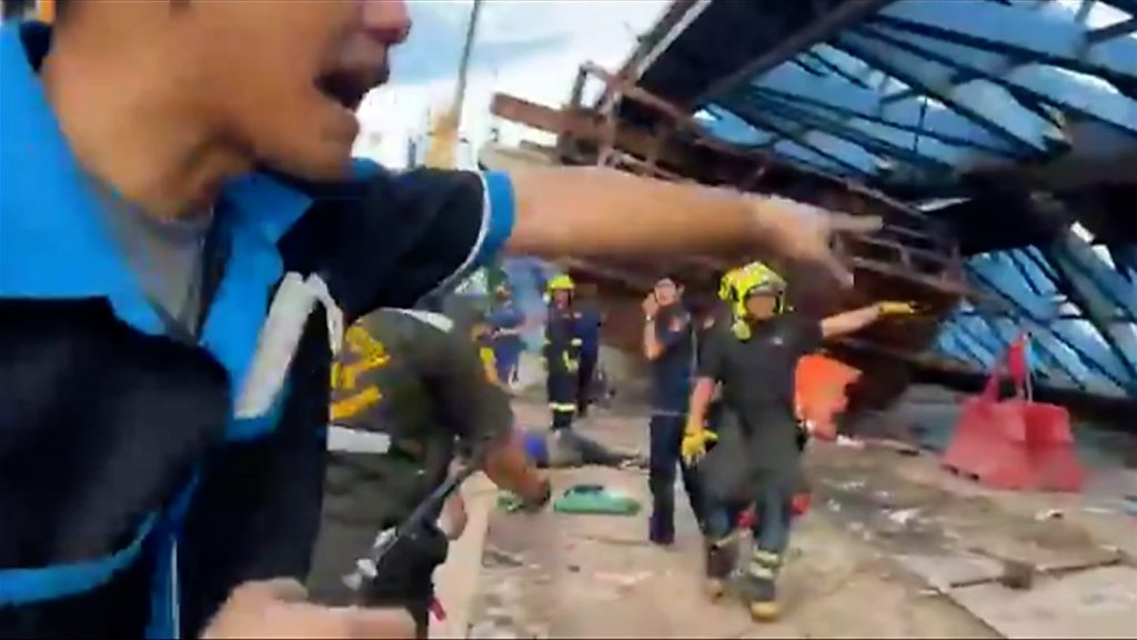 Bangkok elevated highway under construction collapses