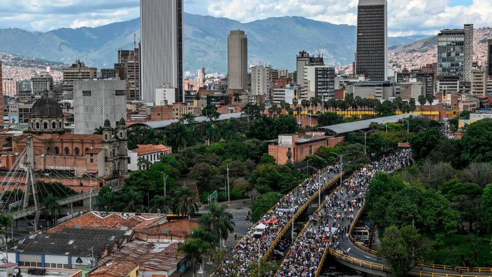 Protesta en Bogotá. Protesta en Bogotá.