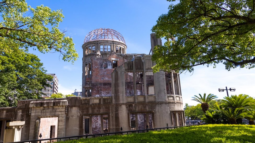 The Genbaku dome in the Hiroshima peace memorial park
