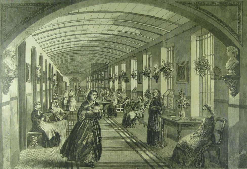 رسم توضيحي داخل مستشفى بيثليم للنساء في عام 1860