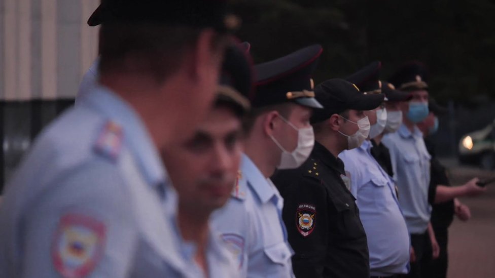 Полиция на акции протеста в Хабаровске