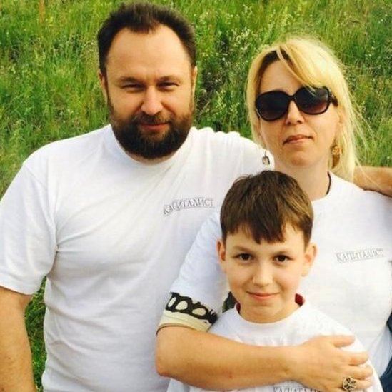 Irina Slavina with her husband and their friend Irina's son Matvei