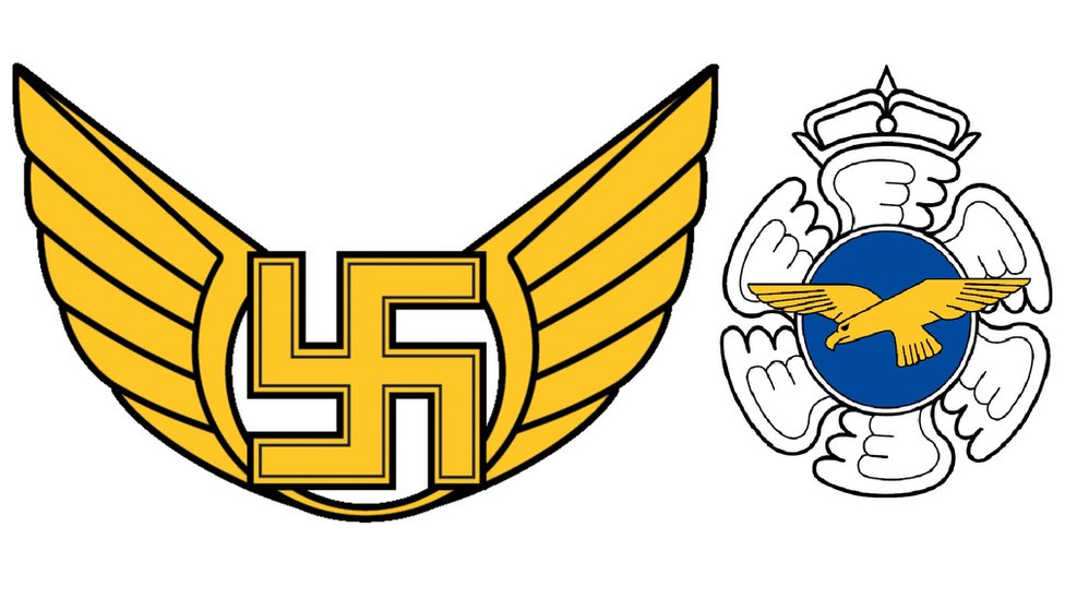 Finland S Air Force Quietly Drops Swastika Symbol Bbc News - british flag draped roblox