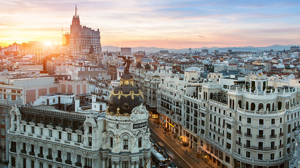 Vista de edificios en Madrid