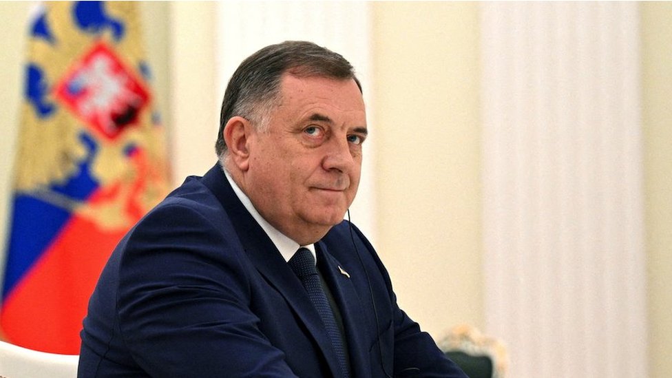 Bosnian Serb leader Milorad Dodik attends a meeting with Russian President Vladimir Putin in Moscow, Russia, May 23, 2023. Sputnik/Alexey Filippov/Pool via REUTERS/File Photo