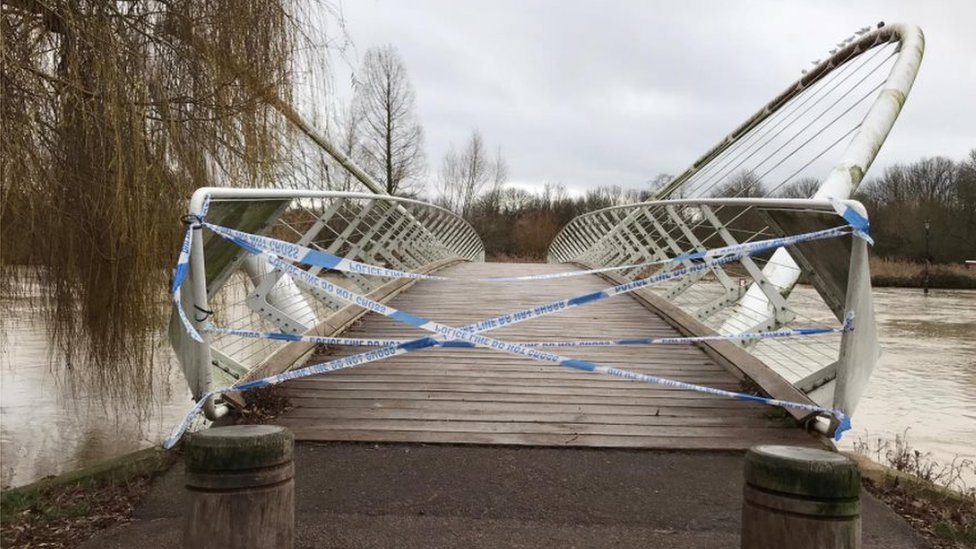 A closed bridge in Bedford
