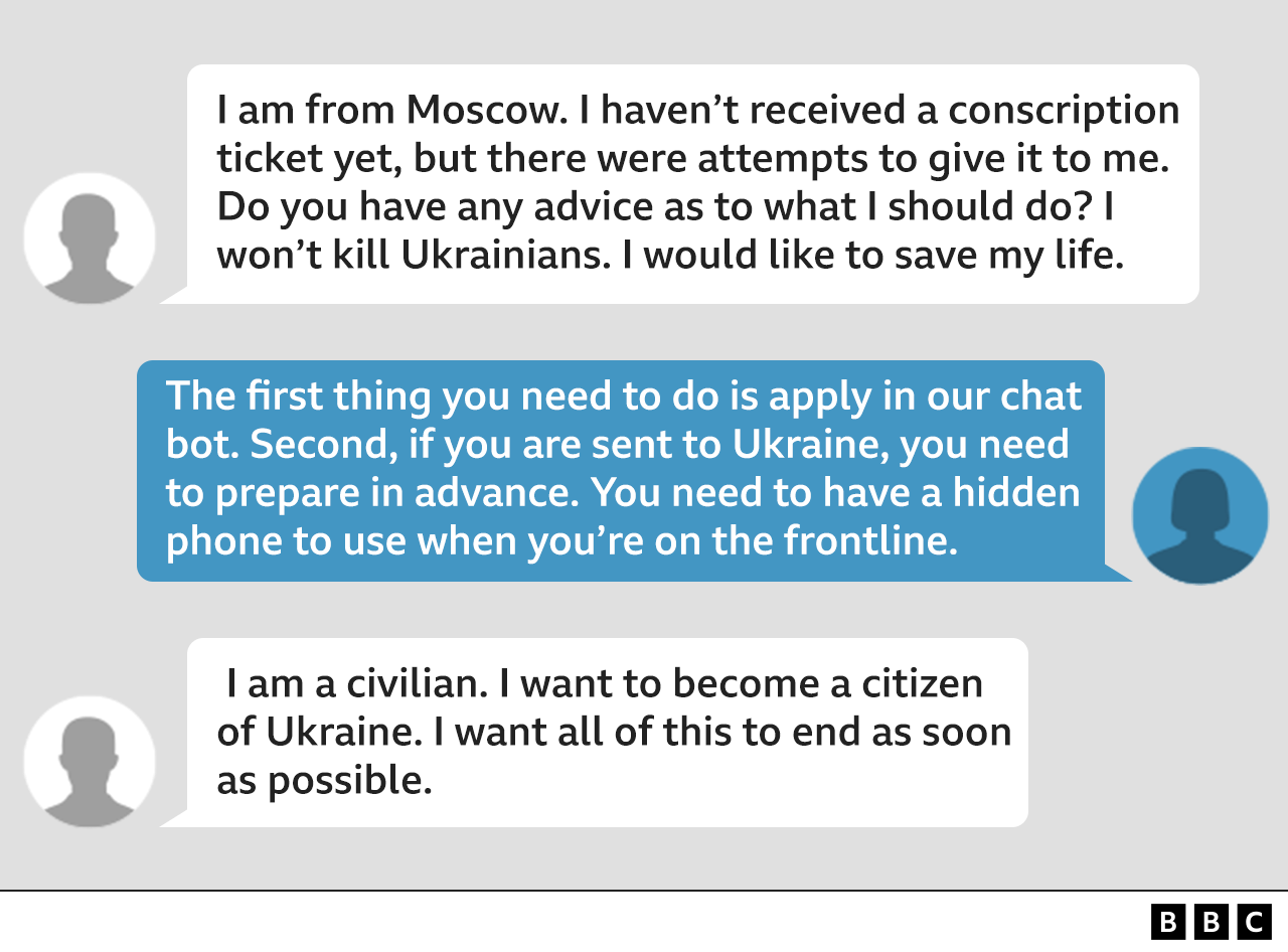 Chats from the "I Want To Live" Ukrainian surrender hotline