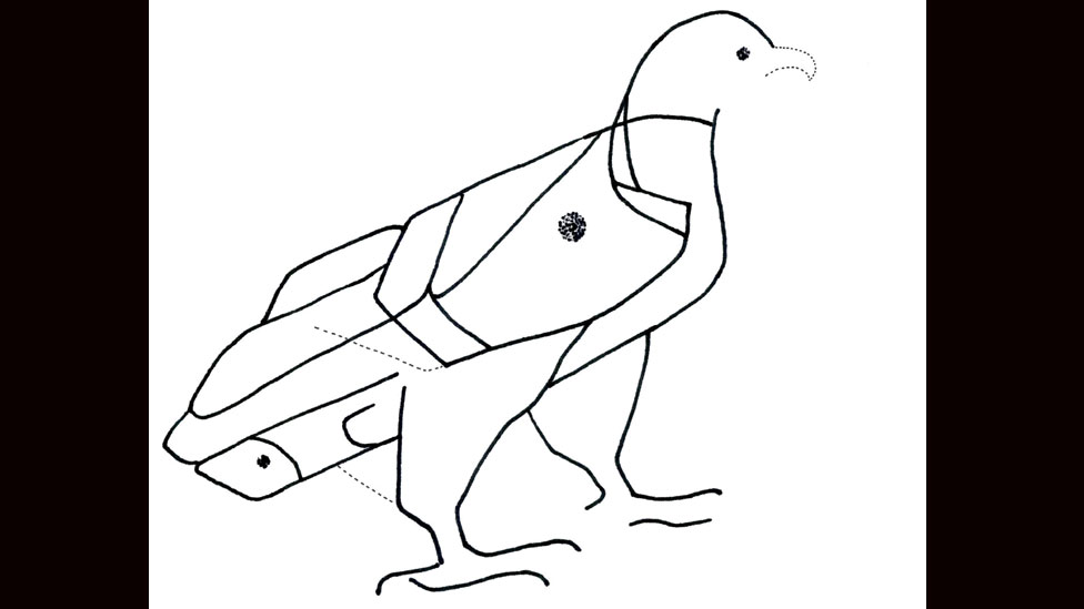 Иллюстрация резьбы орла на камне