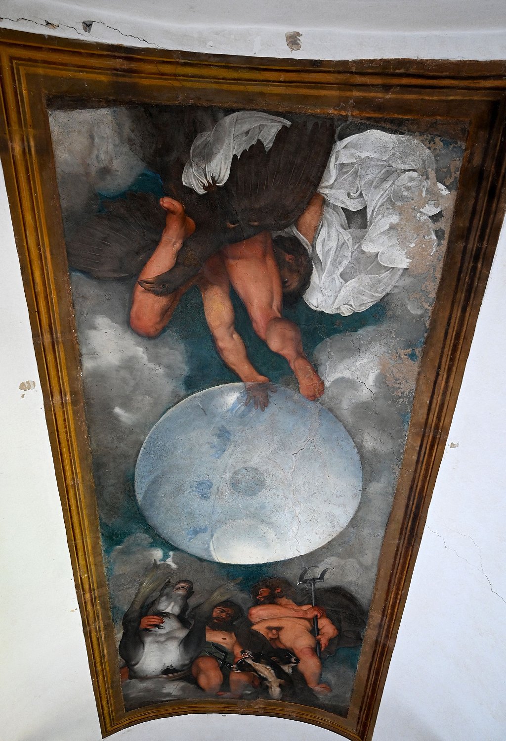 "Júpiter, Neptuno y Plutón", el único fresco de Caravaggio.