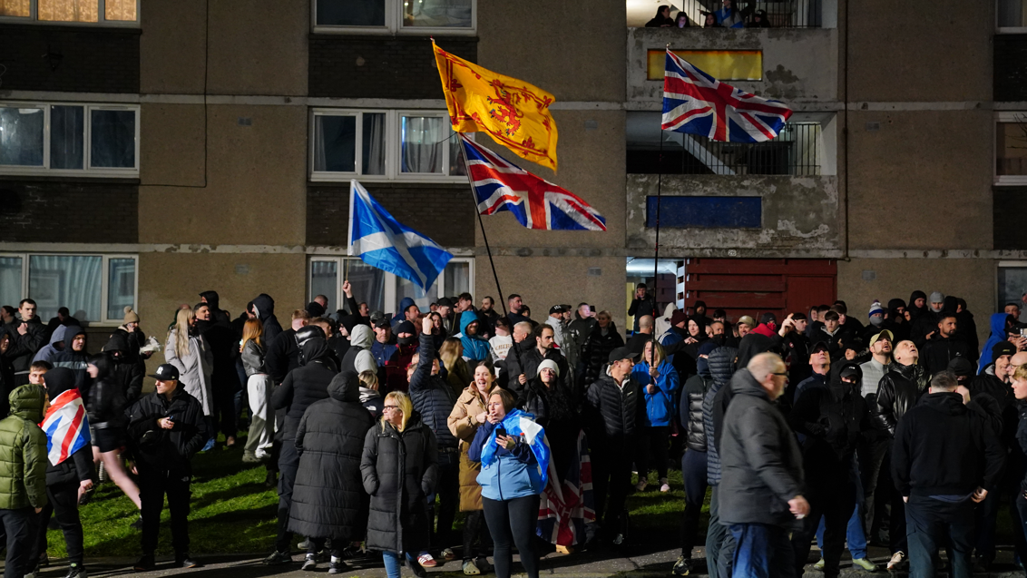 Hundreds join protest at Edinburgh flats after knife incident