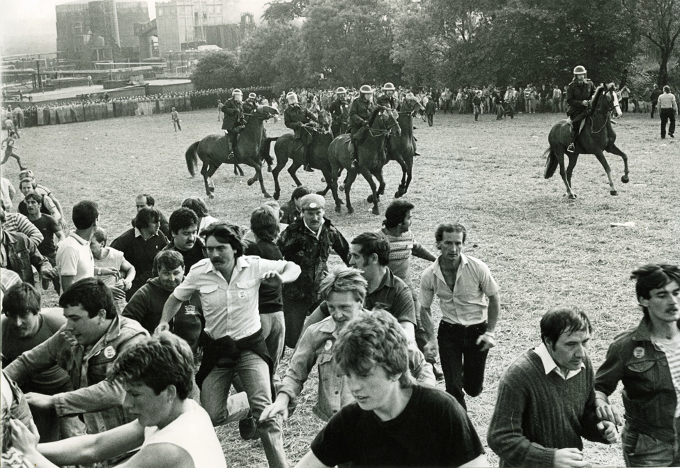 Лошади нападают на шахтеров в Оргреве, 1984 год