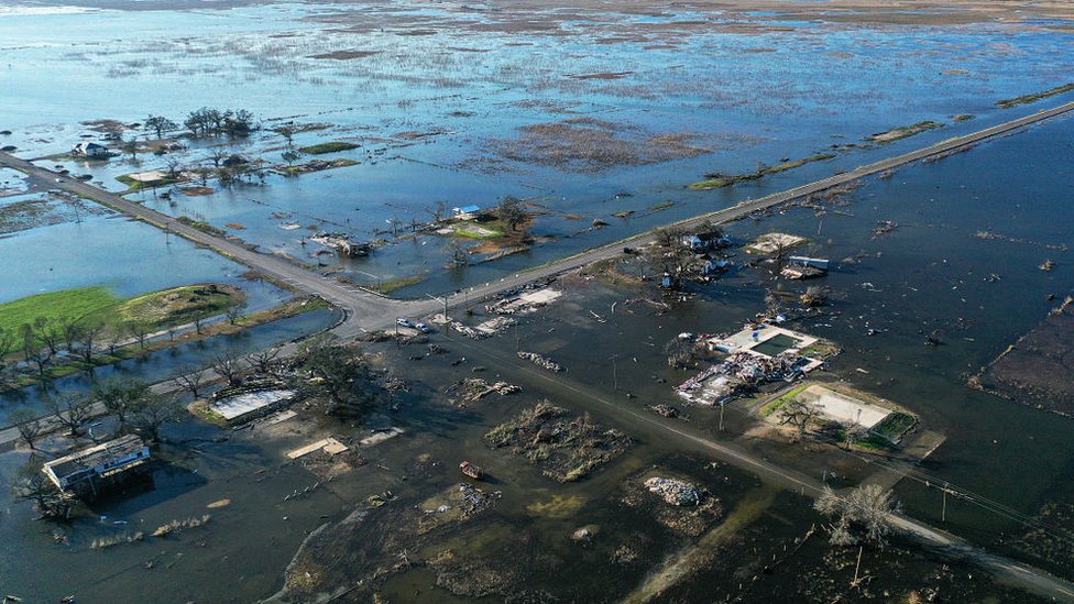 Inundaciones causadas en octubre de 2020 por el huracán Delta en Luisiana.