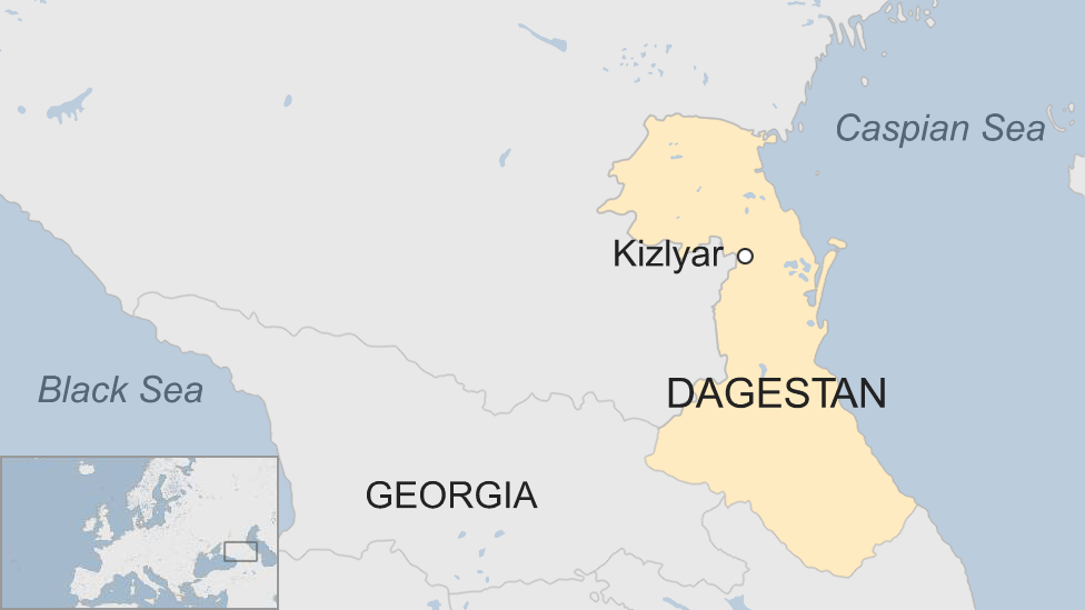 Карта с изображением Кизляра в Дагестане, Россия