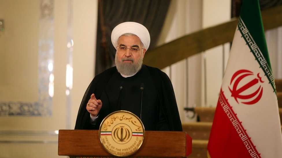 Las protestas también tienen como blanco a Rouhani, un reformista. El presidente Hassan Rouhani.