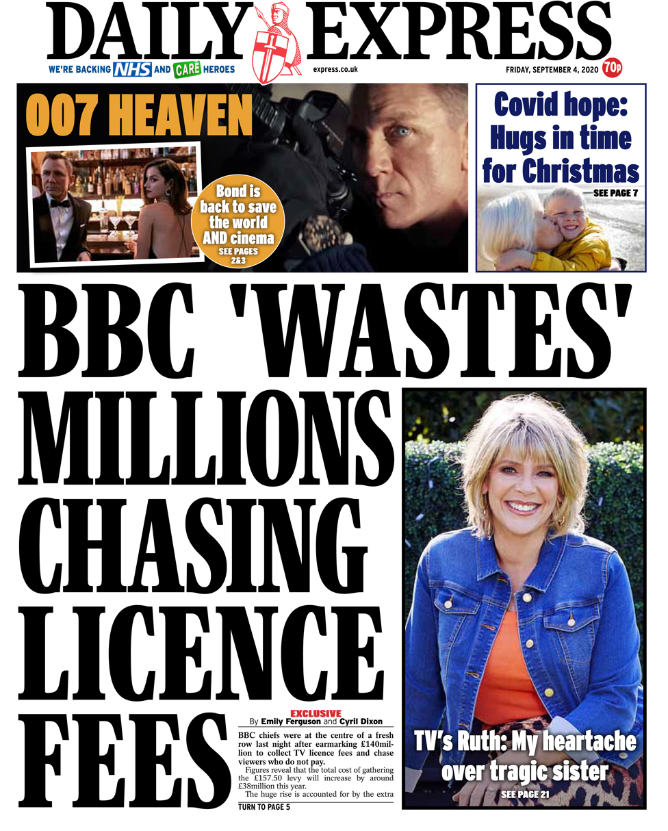 Front page of the Daily Express