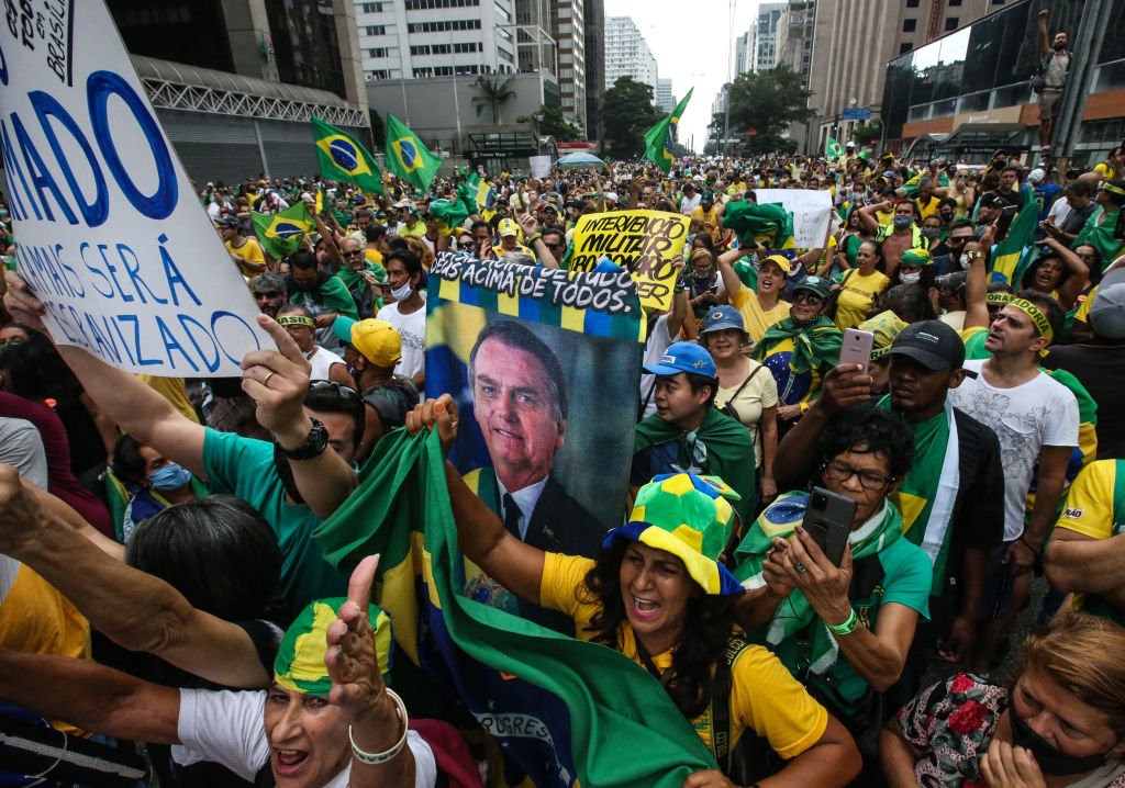 Protesto pró-Bolsonaro na Avenida Paulista em março deste ano