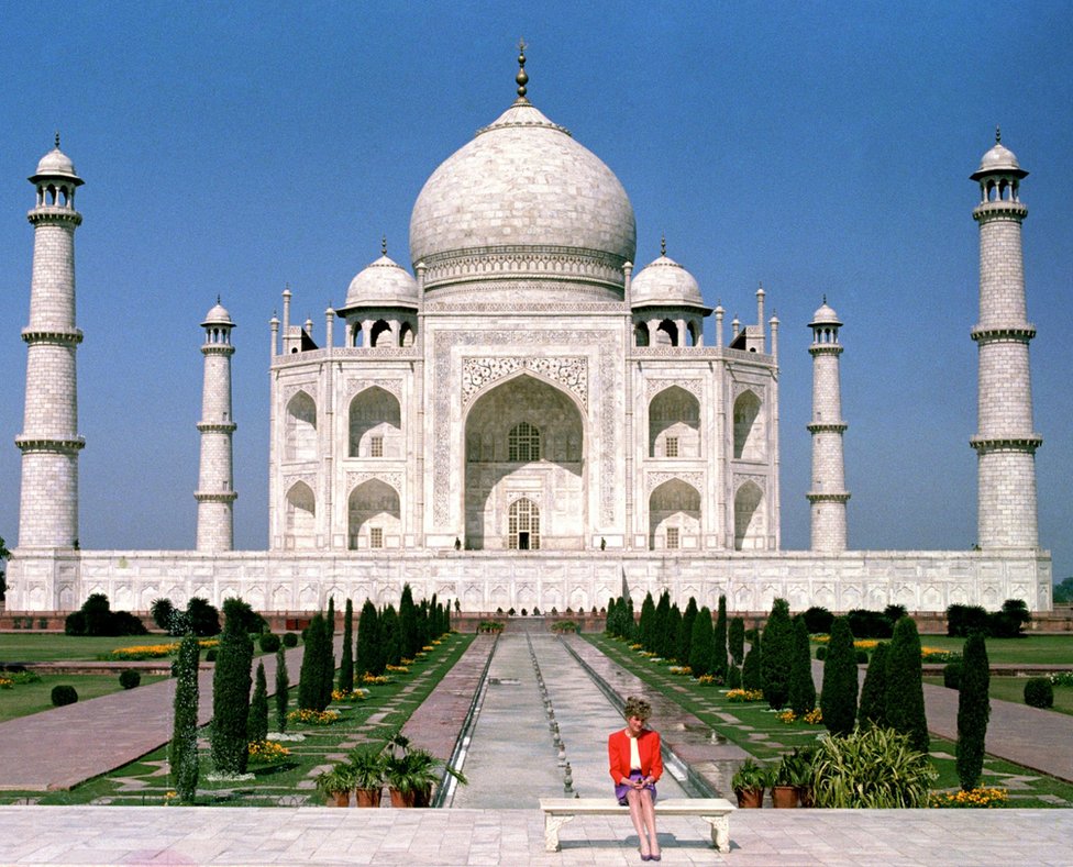 La princesa Diana en el Taj Mahal