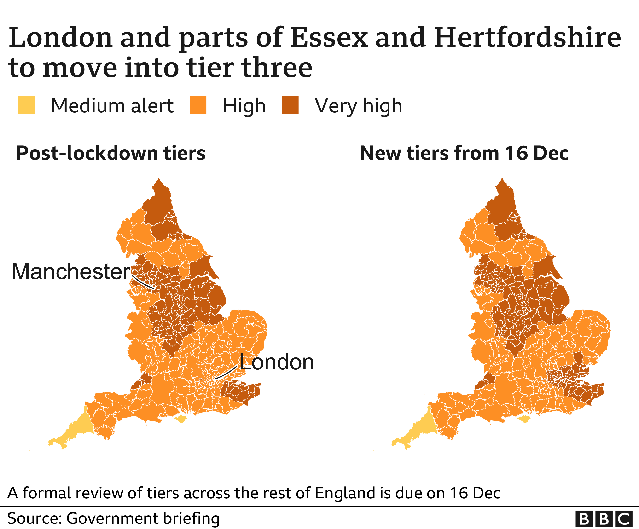 Карта, показывающая уровни предупреждений в Англии