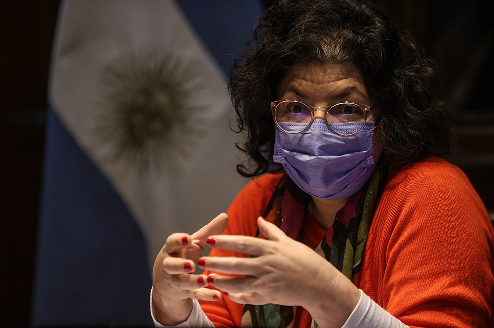 La ministra de Salud argentina, Carla Vizzotti