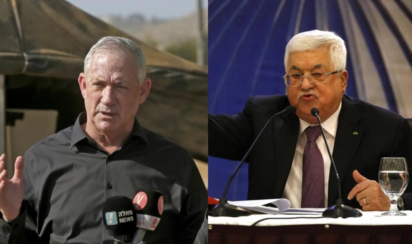 İsrail Savunma Bakanı Benny Gantz ve Filistin lideri Mahmud Abbas