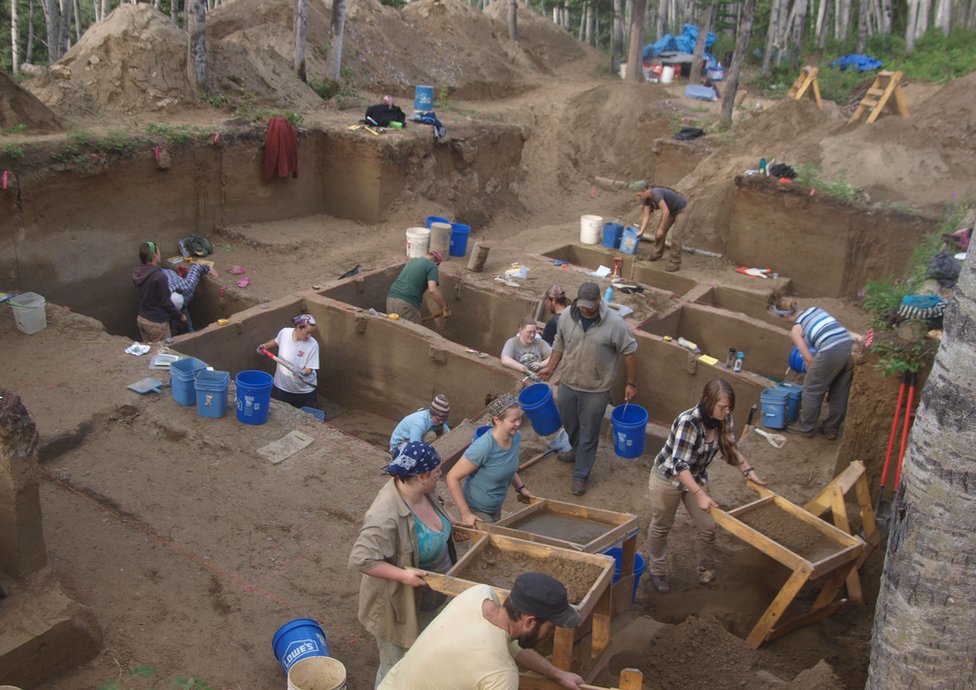 Excavaciones en el sitio arqueológico Upward Sun River, en Alaska. Foto: AFP/Nature/Universidad de Alaska Fairbanks/Ben Potter. Excavaciones en el sitio arqueológico Upward Sun River, en Alaska. Foto: AFP/Nature/Universidad de Alaska Fairbanks/Ben Potter.