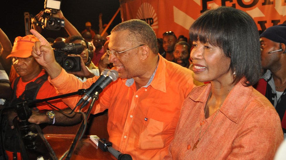 Peter Philips addresses supporters on election night on 29 December 2011 in Kingston