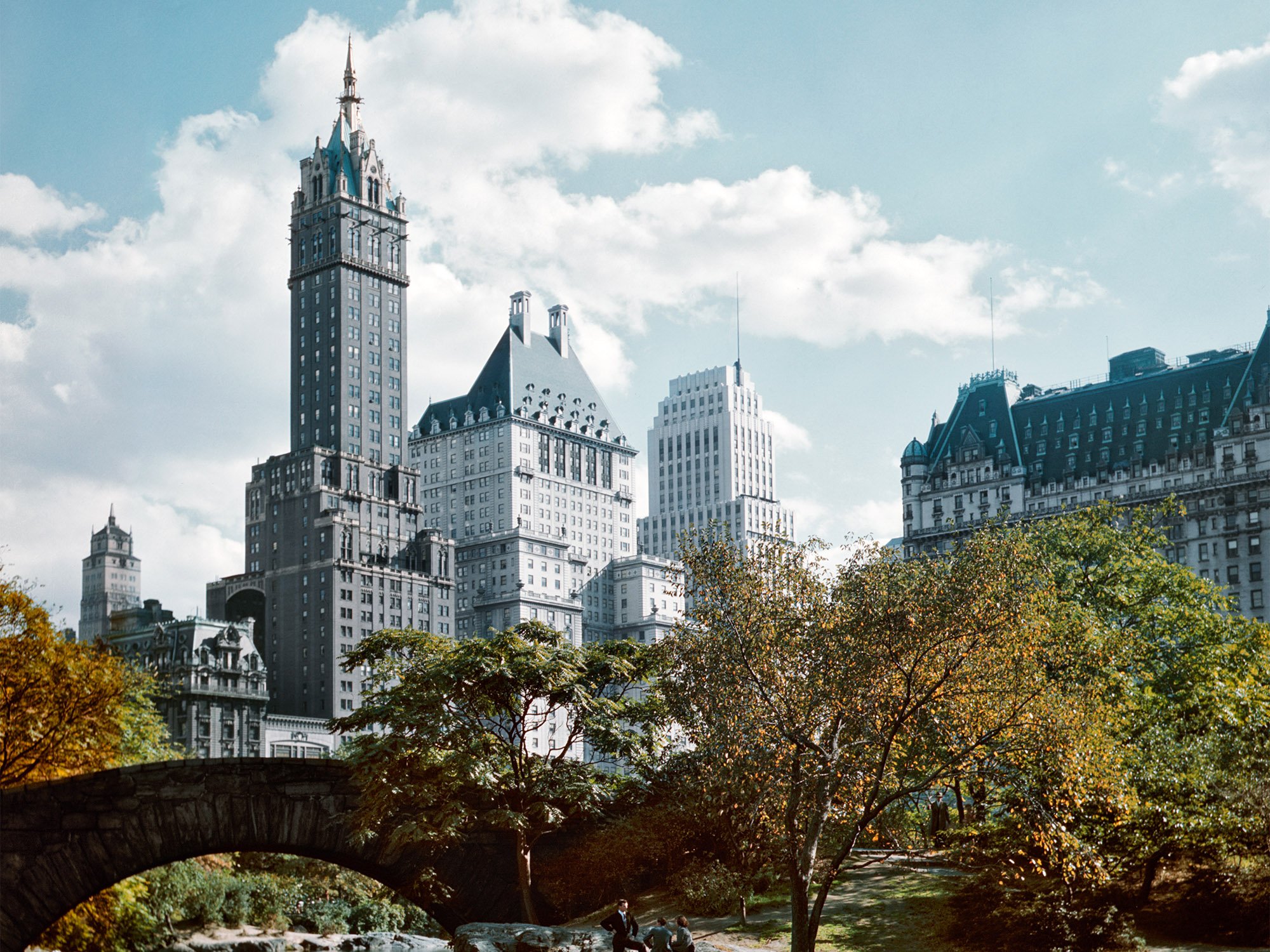 Plaza Hotel (справа), Центральный парк, Нью-Йорк