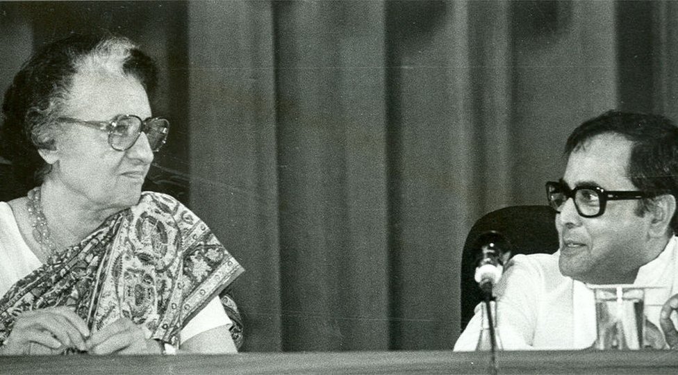 Pranab Mukherjee and Indira Gandhi
