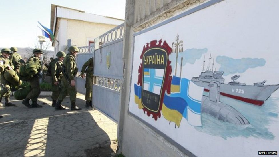 俄國軍隊進入克里米亞半島上一個烏克蘭軍事基地