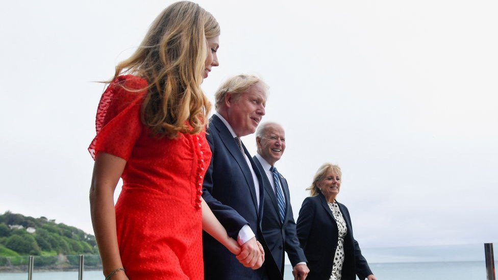 Carrie and Boris Johnson with Joe and Jill Biden