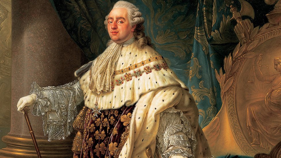 Retrato de Luis XVIII (1755-1824) en su vestuario de coronación, pintado por Francois Gerard (1770-1837), 1814.