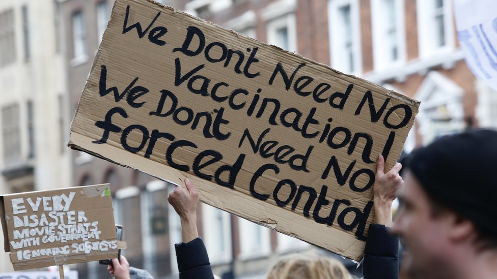 Anti vaccination demonstrator