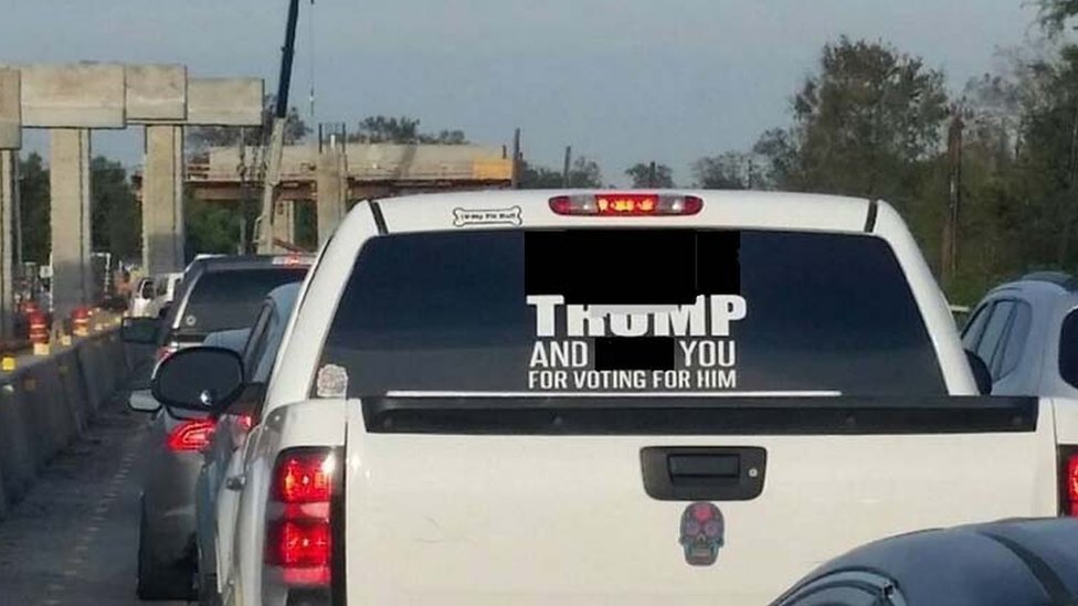 Texas Woman With Anti Trump Slogan On Vehicle Is Arrested Bbc News